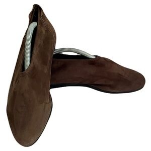 Arche Chocolate Brown Nubuck Suede High Cut Loafers, Size 38
